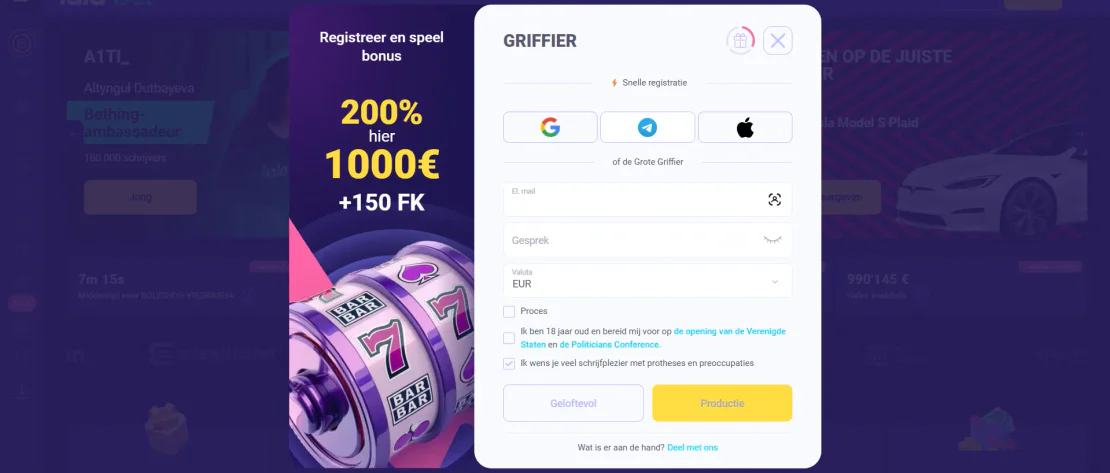 Eenvoudig en snel een account registreren bij Lalabet Casino