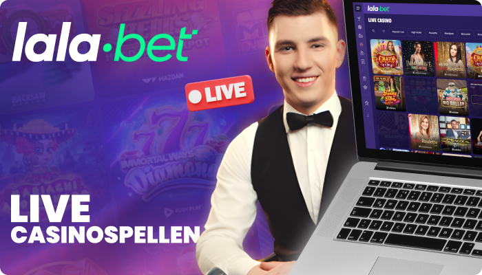 Speel live casinospellen direct met de dealer bij Lala Bet live casino